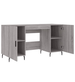 Bureau sonoma gris 140x50x75 cm bois d'ingénierie