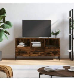 Meuble TV chêne fumé 102x36x50 cm bois d'ingénierie