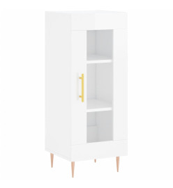 Buffet Blanc brillant 34,5x34x90 cm Bois d'ingénierie