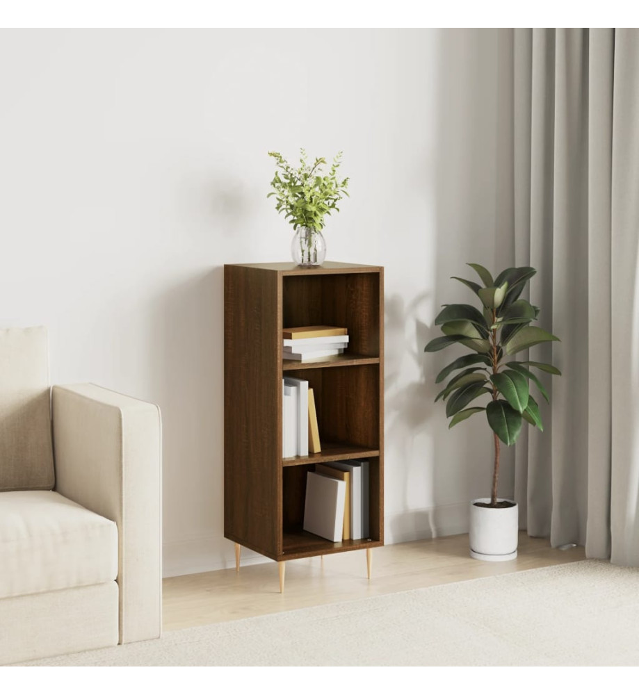 Buffet chêne marron 34,5x32,5x90 cm bois d'ingénierie Buffet chêne marron 34,5x32,5x90 cm bois d'ingénierie