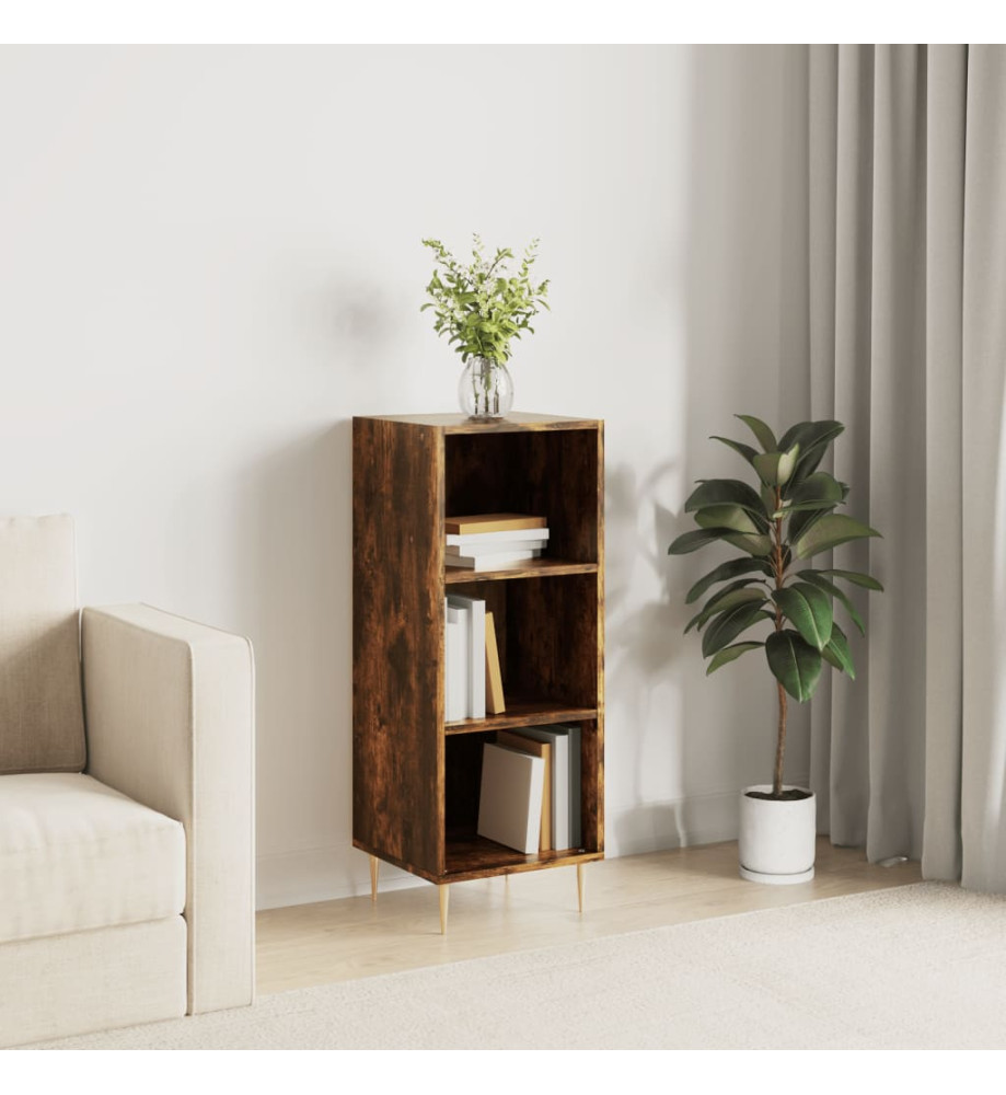 Buffet chêne fumé 34,5x32,5x90 cm bois d'ingénierie Buffet chêne fumé 34,5x32,5x90 cm bois d'ingénierie