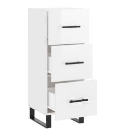 Buffet Blanc brillant 34,5x34x90 cm Bois d'ingénierie