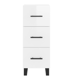 Buffet Blanc brillant 34,5x34x90 cm Bois d'ingénierie