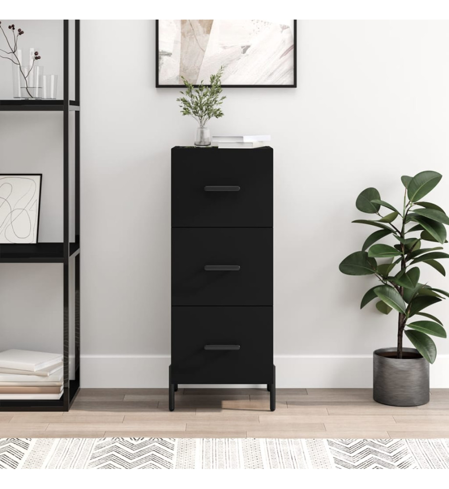 Buffet Noir 34,5x34x90 cm Bois d'ingénierie Buffet Noir 34,5x34x90 cm Bois d'ingénierie