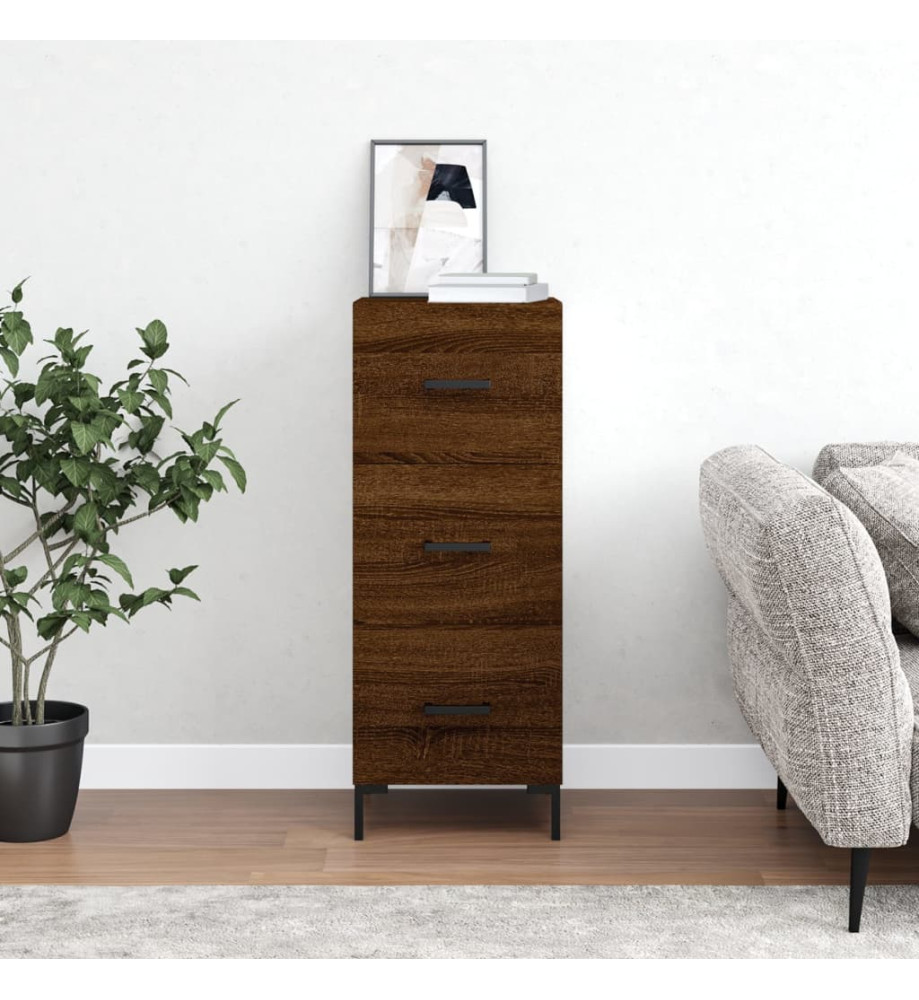 Buffet Chêne marron 34,5x34x90 cm Bois d'ingénierie Buffet Chêne marron 34,5x34x90 cm Bois d'ingénierie