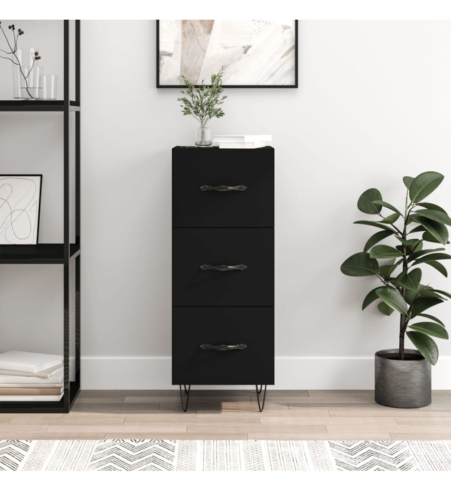 Buffet Noir 34,5x34x90 cm Bois d'ingénierie Buffet Noir 34,5x34x90 cm Bois d'ingénierie