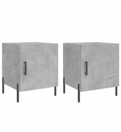 Tables de chevet 2 pcs gris béton 40x40x50 cm bois d’ingénierie