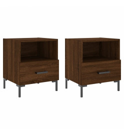 Tables de chevet 2 pcs chêne marron 40x35x47,5 cm