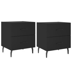 Tables de chevet 2 pcs noir 40x35x47,5 cm bois d’ingénierie