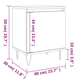 Tables de chevet 2pcs chêne marron 40x30x50cm bois d'ingénierie