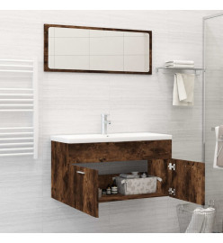 Ensemble de meubles de salle de bain 2 pcs Chêne fumé