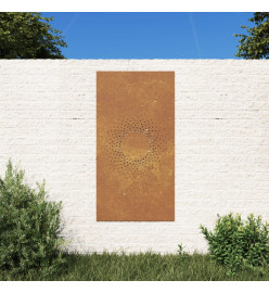 Décoration murale jardin 105x55cm acier corten design du soleil