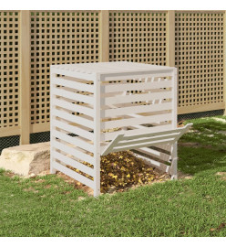 Composteur Blanc 82,5x82,5x99,5 cm Bois massif de pin