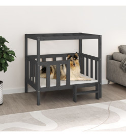 Lit pour chien Gris 105,5x83,5x100 cm Bois de pin solide