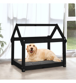 Lit pour chien Noir 81x60x70 cm Bois de pin solide