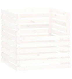 Composteur Blanc 80x80x78 cm Bois massif de pin