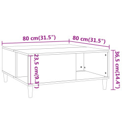 Table basse noir 80x80x36,5 cm bois d'ingénierie