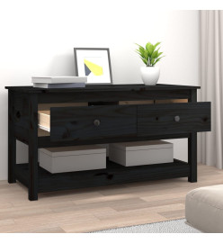 Table basse Noir 102x49x55 cm Bois massif de pin