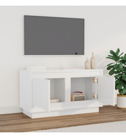 Meuble TV blanc brillant 80x35x45 cm bois d'ingénierie