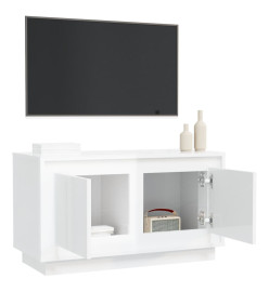 Meuble TV blanc brillant 80x35x45 cm bois d'ingénierie