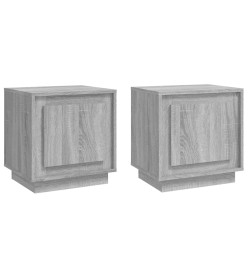 Tables de chevet 2 pcs sonoma gris 44x35x45cm bois d'ingénierie