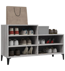 Armoire à chaussures Sonoma gris 102x36x60 cm Bois d'ingénierie