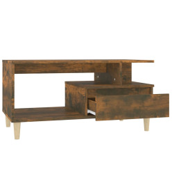 Table basse Chêne fumé 90x49x45 cm Bois d'ingénierie