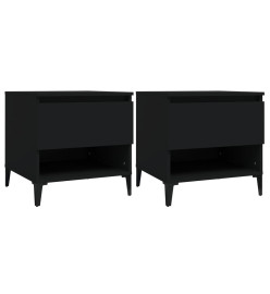 Tables d'appoint 2 pcs Noir 50x46x50 cm Bois d’ingénierie