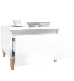 Tables d'appoint 2pcs Blanc brillant 50x46x35cm Bois ingénierie