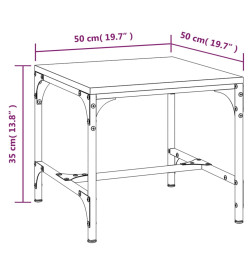 Table basse Chêne fumé 50x50x35 cm Bois d'ingénierie