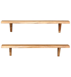 Étagères murales 2 pcs 90x20x16 cm Bois d'acacia massif