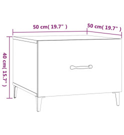 Tables basses avec pieds en métal 2 pcs Chêne marron 50x50x40cm