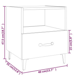 Table de chevet Chêne fumé Bois d'ingénierie