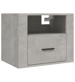 Table de chevet murale Gris béton 50x36x40 cm