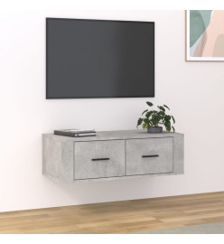 Meuble TV suspendu Gris béton 80x36x25 cm Bois d'ingénierie