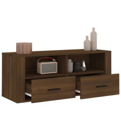 Meuble TV Chêne marron 100x35x40 cm Bois d'ingénierie