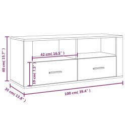 Meuble TV Chêne marron 100x35x40 cm Bois d'ingénierie