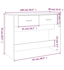 Table console Chêne sonoma 100x39x75 cm Bois d'ingénierie