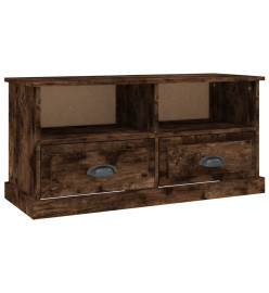 Meuble TV chêne fumé 93x35,5x45 cm bois d'ingénierie