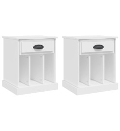 Tables de chevet 2 pcs blanc 43x36x50 cm