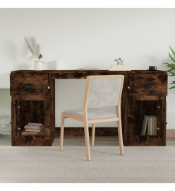 Bureau avec armoire chêne fumé bois d'ingénierie