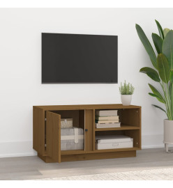 Meuble TV Marron miel 80x35x40,5 cm Bois de pin massif