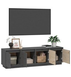 Meuble TV Gris 156x37x45 cm Bois de pin massif