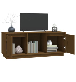 Meuble TV Marron miel 110,5x35x44 cm Bois de pin massif