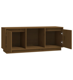 Meuble TV Marron miel 110,5x35x44 cm Bois de pin massif