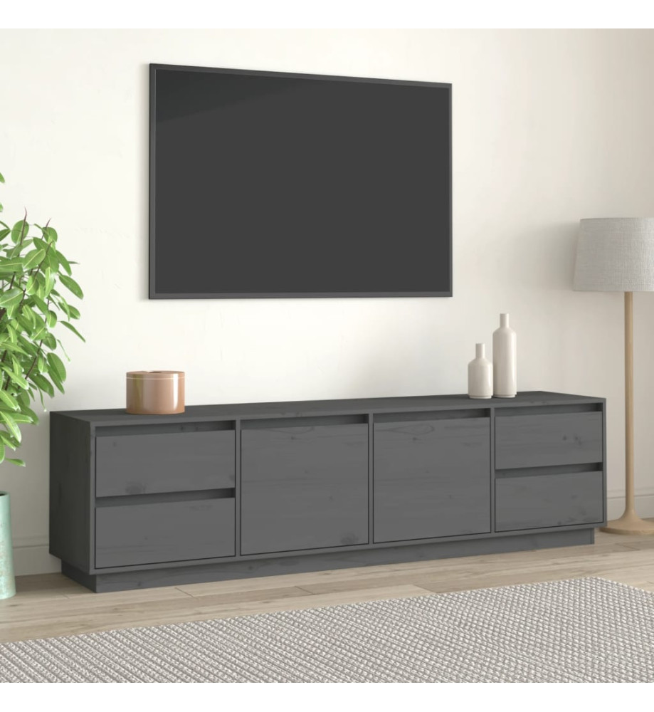 Meuble TV Gris 176x37x47,5 cm Bois de pin massif