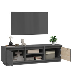 Meuble TV Gris 140x35x40 cm Bois de pin massif