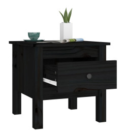 Table d'appoint Noir 40x40x39 cm Bois massif de pin