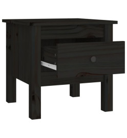 Table d'appoint Noir 40x40x39 cm Bois massif de pin