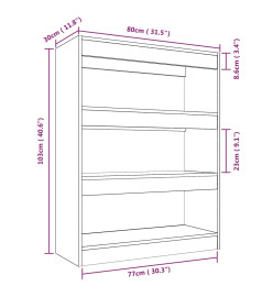 Bibliothèque/Cloison Chêne fumé 80x30x103 cm Bois ingénierie